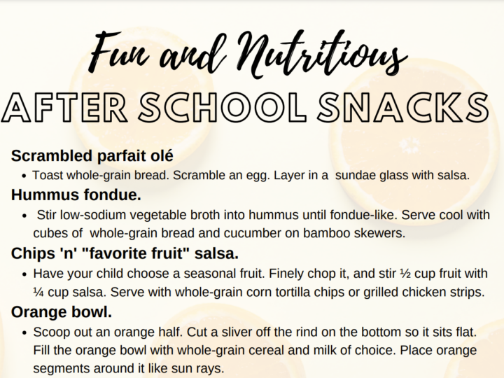 Healthy and Fun After School Snack Ideas