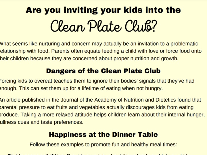 Keeping Kids Out of the Clean Plate Club