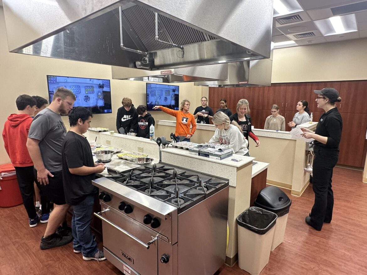 Students in kitchen