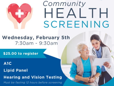 MEMORIAL HOSPITAL TO HOST COMMUNITY HEALTH SCREENINGS